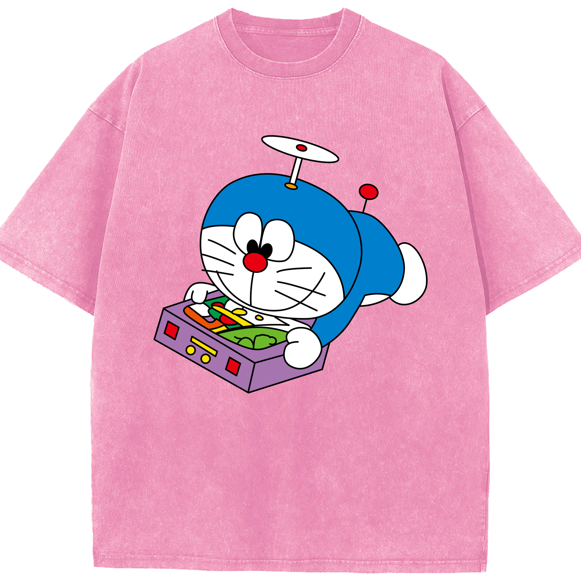 （画像用） ドラえもん Doraemon 綿100% ヴィンテージ風 半袖Tシャツ（フロントプリント）